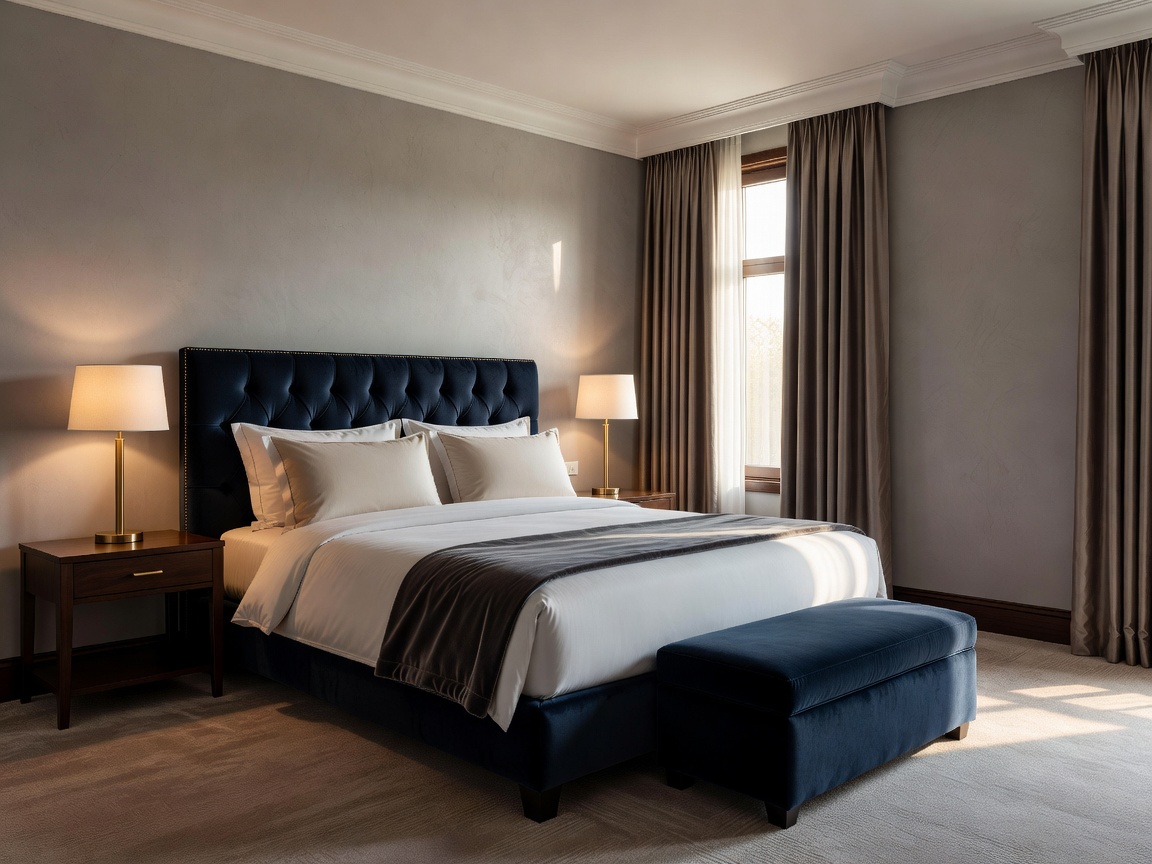 Beautifully appointed hotel bedroom interior