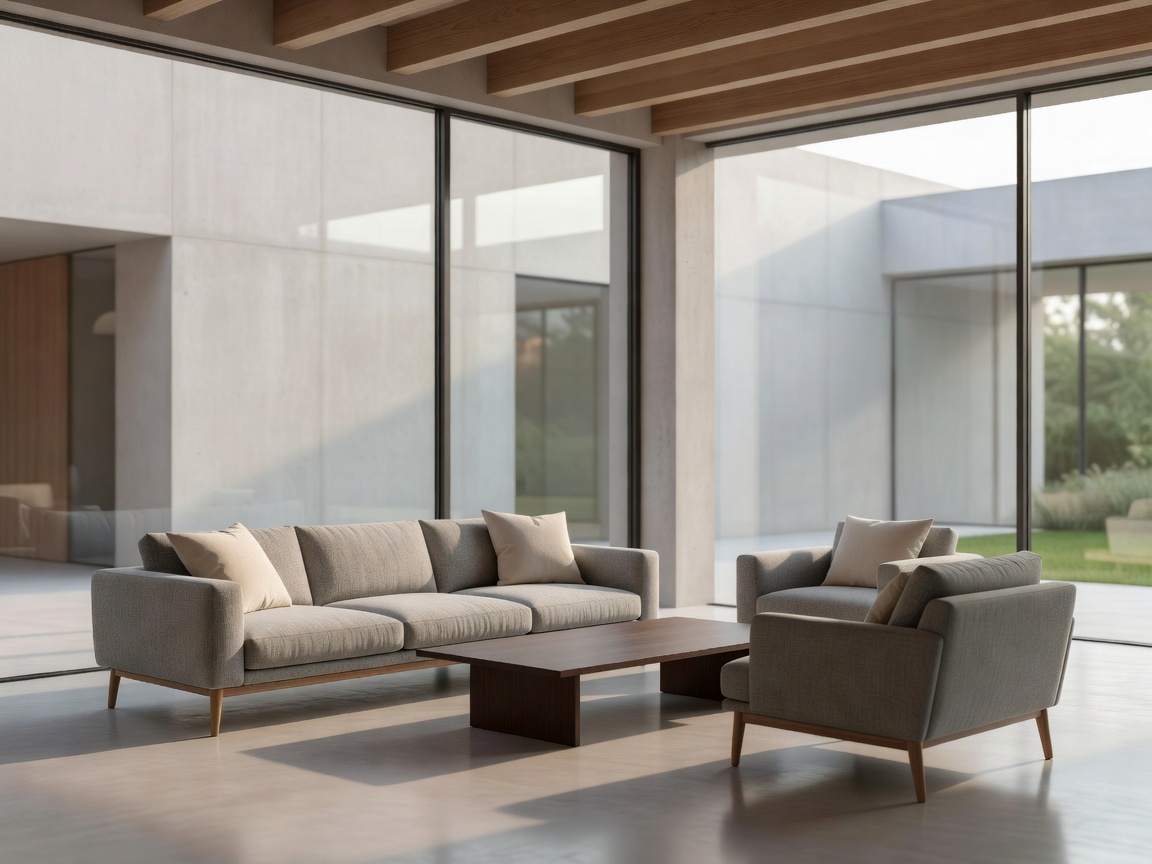 Relaxing lounge area in a modern architectural building